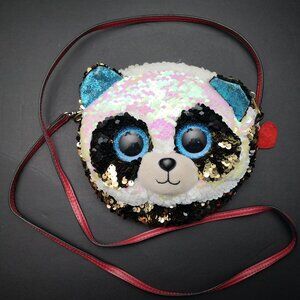 TY Beanie Boos Bamboo The Panda Girls Multi Colored Sequined 9" Crossbody Bag